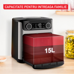 Tefal Friteuza cu aer cald Easy Fry Multifunction FW556DE0, 1800W, 15L, Argintiu/Negru