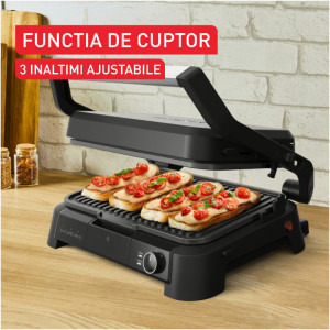 Tefal Gratar electric SuperGrill 3-in-1 GC510DE0, 2000W, Negru/Argintiu