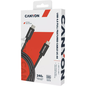 Canyon USB-C Male - USB-C Male, 1 m, Black