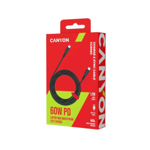 Canyon USB-C Male - USB-C Male, 1.2 m, Black