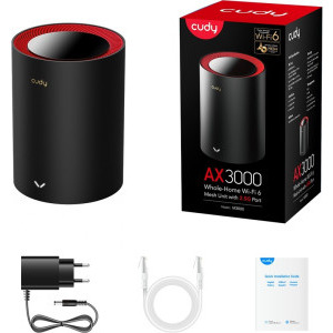 CUDY 2.5Gigabit M3000 AX3000 Dual-Band WiFi 6 Black