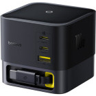 Incarcator retea Baseus Super GaN, 2x USB-C, 1x USB, Quick Charge 100 W, Cablu USB-C integrat, Black