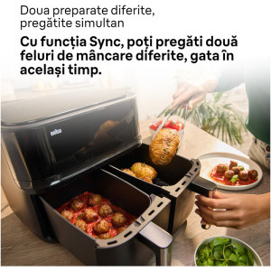 Braun Friteuza cu aer cald TwinCook 3 TD3030IBK, 2850W, 2x 4L, Negru