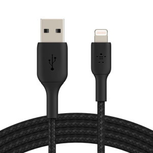 Cablu de date / adaptor Belkin BoostCharge USB-A Male la Lightning Male, MFi, 2m, Black