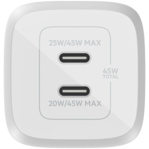 Belkin GaN 45W 2x USB-C, White