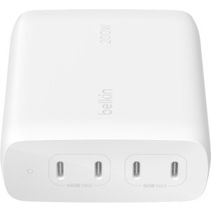Belkin BoostCharge Pro, GaN 200W, 4x USB-C, White