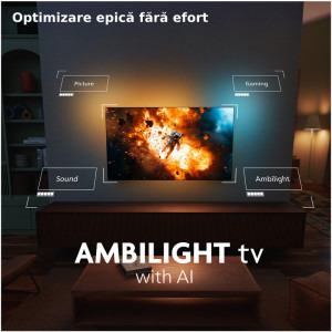 Philips Smart TV 55OLED910/12 seria OLED910/12 139cm 4K UHD HDR Ambilight pe 4 laturi