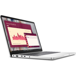 DELL 14'' Pro 14 PC14250, FHD+, Procesor Intel® Core™ Ultra 7 265U (12M Cache, up to 5.30 GHz), 16GB DDR5, 512GB SSD, Intel Graphics, Linux, Platinum Silver, 3Y ProSupport