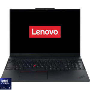 Lenovo 16'' ThinkPad E16 Gen 3, WQXGA IPS 120Hz, Procesor Intel® Core™ Ultra 5 135H (18M Cache, up to 4.60 GHz), 16GB DDR5, 512GB SSD, Intel Integrated Graphics, No OS, Black