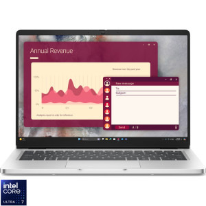 Laptop DELL 14 Pro 14 PC14250, FHD+, Procesor Intel® Core™ Ultra 7 255U (12M Cache, up to 5.20 GHz), 16GB DDR5, 1TB SSD, Intel Graphics, Win 11 Pro, Platinum Silver, 3Y ProSupport