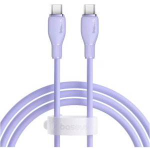 Cablu de date / adaptor Baseus Pudding, USB-C Male la USB-C Male, 100 W, 1.2 m, Purple