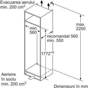 Bosch incorporabil KIR81VFE0, 310 L, Clasa E FreshSense, Iluminare LED, 177 cm