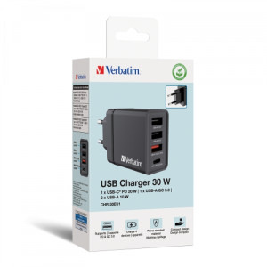 Verbatim CHR-30EU1 1x USB-C, 3x USB, 30W