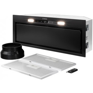 Turbionaire integrata TH75RCB, Putere de absorbtie 800 m3/h, Clasa A++, Aspiratie perimetrala, Touch Control, Telecomanda, Iluminare LED, 75 cm, Negru