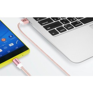 ADATA USB Male la microUSB Male, 1 m, Pink