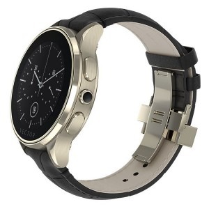 Vector Luna Champagne auriu, curea piele negru, marimea S