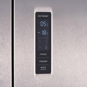 Heinner HSBS-H421MNFXE++, 421 L, Total No Frost, Display, Control electronic, Super congelare, Iluminare LED, Clasa E, 180 cm, Inox