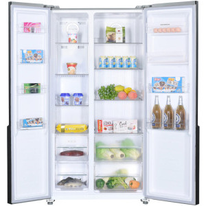 Heinner HSBS-H532NFGBKF+, 521 L, No Frost, Display, Clasa F, 177 cm, Negru