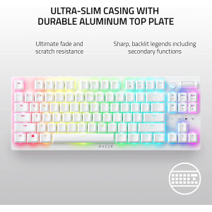 Razer DeathStalker V2 Pro TKL White Low Profile Optical Switch Mecanica