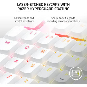 Razer DeathStalker V2 Pro TKL White Low Profile Optical Switch Mecanica