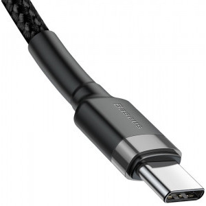 Baseus Cafule CATKLF-GG1, USB-C Male la USB-C Male, Quick Charge 3.0, 1 m, Black, amperaj maxim suportat 3A