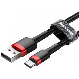 Baseus Cafule CATKLF-B91, USB Male la USB-C Male, 1 m, Black, amperaj maxim suportat 3A