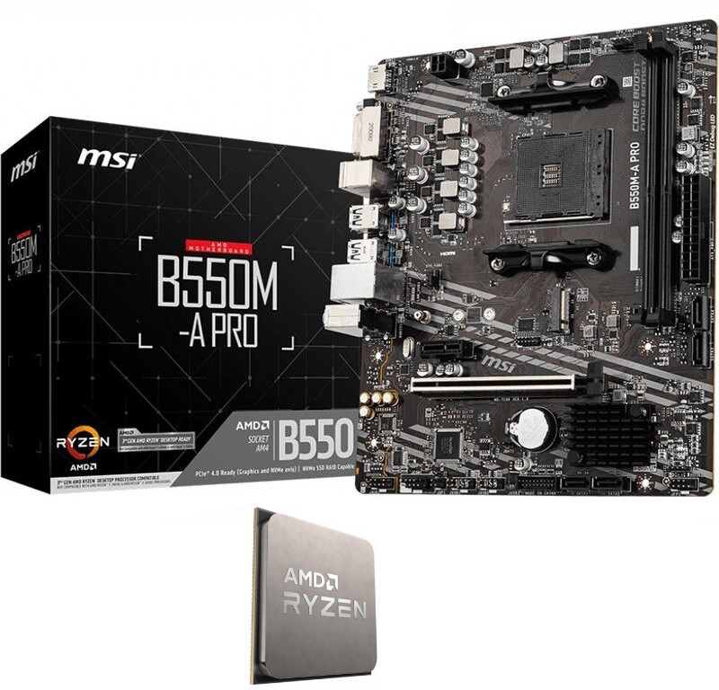 Procesor AMD Ryzen 5 5600G 3.9GHz + Placa de baza MSI B550M-A PRO (Starter KIT)