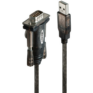 LINDY 1x USB Male - 1x RS232 Male, 1.5m, negru