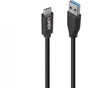 LINDY USB Male la USB-C Male, 0.5m, Black