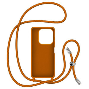 Lemontti Capac protectie spate Silicon cu Snur Orange pentru Redmi 12C
