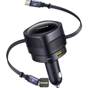 Baseus Enjoyment Max, 3x USB-C, 1x USB, 90 W, 2x Cabluri integrate, Black