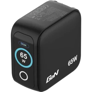 Verbatim 30238, 2x USB-C, 1x USB, Quick Charge 65 W, GaN, Display, Black