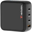 Incarcator retea Verbatim 30240, 3x USB-C, 1x USB, Quick Charge 140 W, GaN, Display, Black