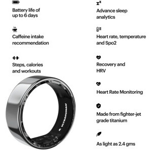 Ultrahuman Ring AIR, Raw Titanium 9