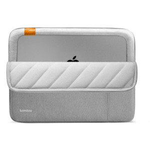 Tomtoc Husa laptop Apple MacBook Pro, 13.5-14 inch, Defender-A13, protectie de grad militar, culoare gri