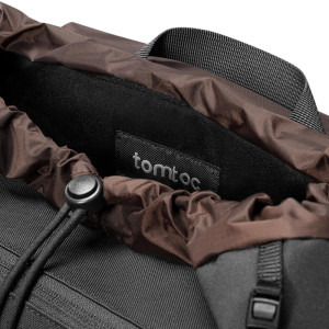 Tomtoc Rucsac laptop 15.6 inch Vintpack-TA1, capacitate 22L, fermoare YKK, catarame Duraflex, culoare negru
