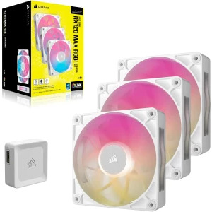 Corsair iCUE LINK RX120 Max RGB White Starter Kit 120mm Three Fan Pack