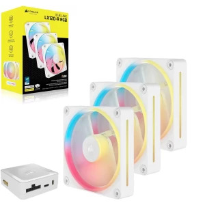 Corsair iCUE Link LX120-R RGB Starter Kit Reversed 120mm Three Fan Pack White