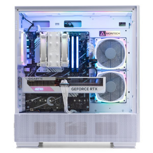 Gaming DRAGON Epic Pro Alb, Intel i5-13500 2.5GHz, 32GB DDR5, 1TB SSD, RTX 4070 12GB GDDR6X, Iluminare RGB