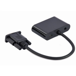 Gembird 1x VGA Male - 1x HDMI Female + 1x VGA, Negru