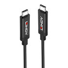 Cablu periferice LINDY USB-C 3.2 gen 2 Male la USB-C 3.2 gen 2 Male, 5 m, PD 60W 3A, Activ, Negru