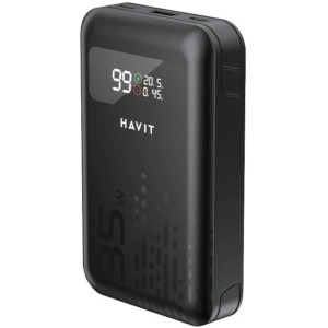 Baterie externa Havit PB5211, 10200 mAh, 1x USB, 2x USB-C, 45 W, Display, Black