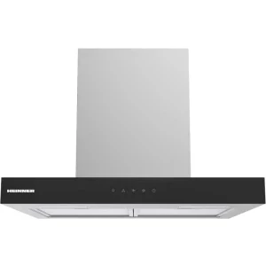 Hota Heinner decorativa HDCH-MD60TIX, Putere absorbtie 800 m3/h, 5 trepte de viteza, Iluminare LED, 60 cm, Inox/Negru