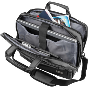Natec Geanta laptop Gazelle, 15.6 inch, 3 compartimente, strat suplimentar de material, Gri inchis