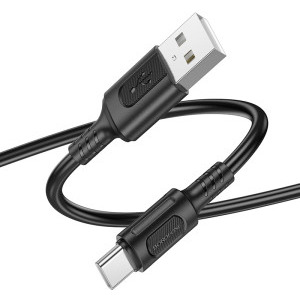 Borofone BX111 Feliz, USB Male la USB-C Male, 1 m, Black, amperaj maxim suportat 3A