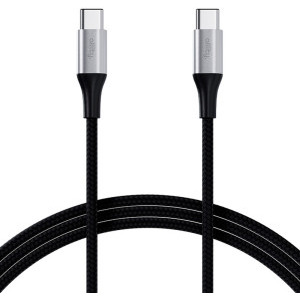 Cablu de date / adaptor Allity AUC-01, USB-C Male la USB-C Male, 100W, 1 m, Black