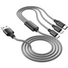 Cablu de date / adaptor Lamtech USB Male la microUSB Male, USB-C Male, Lightning Male, 1 m, Black