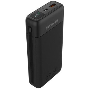 BlitzWolf BW-P22, 20000 mAh, 1x USB, 1x USB-C, 22.5 W, Display, Black