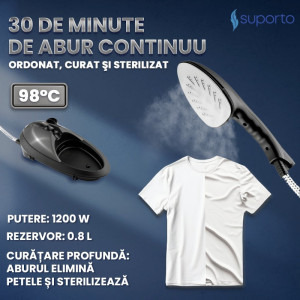 Suporto Aparat de calcat cu abur ACA4N, 1200W, 25g/min, Gri/Negru