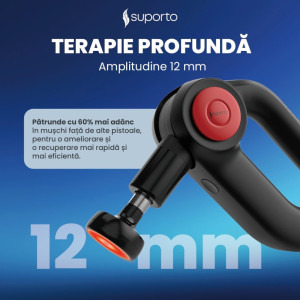 Suporto Pistol masaj cu percutie F7 Pro, Vibromasaj, Negru